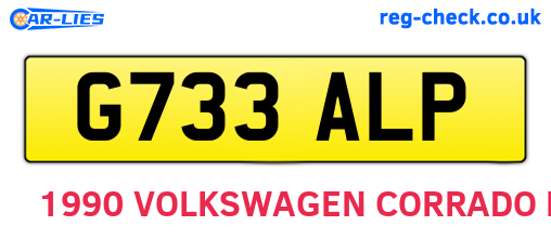 G733ALP are the vehicle registration plates.