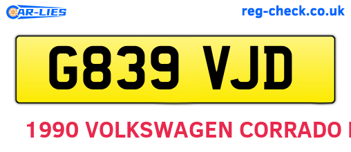 G839VJD are the vehicle registration plates.