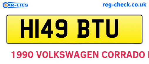 H149BTU are the vehicle registration plates.