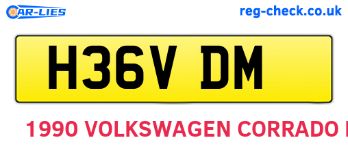H36VDM are the vehicle registration plates.