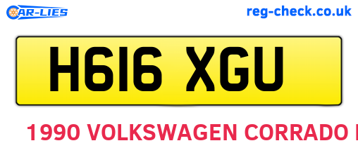 H616XGU are the vehicle registration plates.