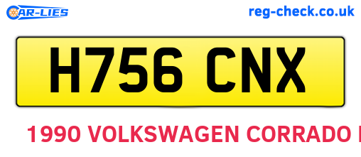 H756CNX are the vehicle registration plates.