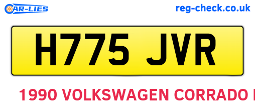H775JVR are the vehicle registration plates.