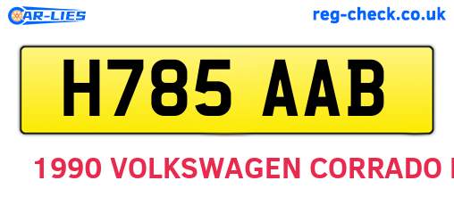 H785AAB are the vehicle registration plates.