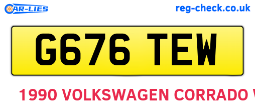 G676TEW are the vehicle registration plates.
