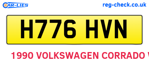 H776HVN are the vehicle registration plates.