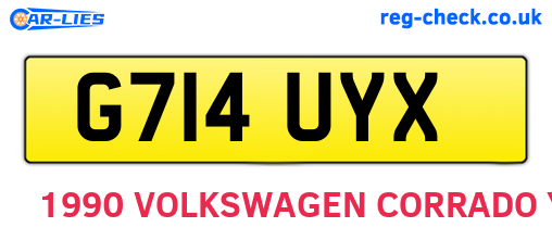 G714UYX are the vehicle registration plates.