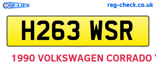 H263WSR are the vehicle registration plates.