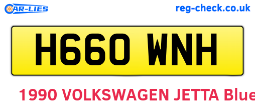 H660WNH are the vehicle registration plates.
