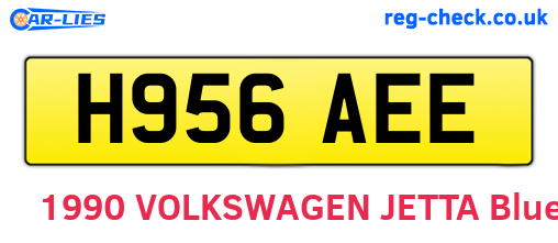 H956AEE are the vehicle registration plates.