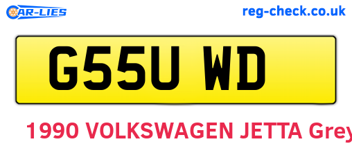 G55UWD are the vehicle registration plates.