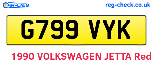 G799VYK are the vehicle registration plates.