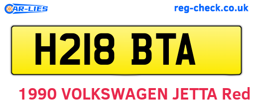 H218BTA are the vehicle registration plates.