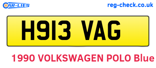 H913VAG are the vehicle registration plates.
