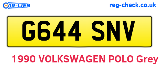 G644SNV are the vehicle registration plates.