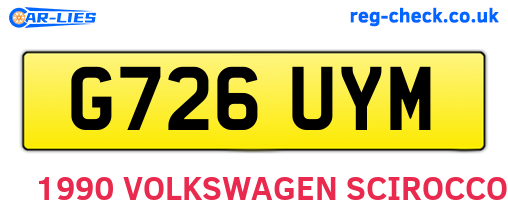 G726UYM are the vehicle registration plates.