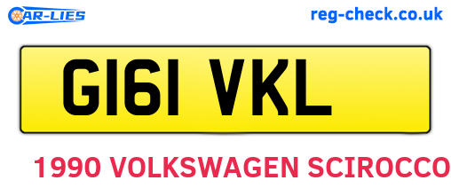 G161VKL are the vehicle registration plates.