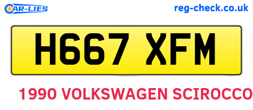H667XFM are the vehicle registration plates.