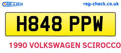 H848PPW are the vehicle registration plates.