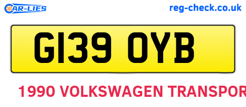 G139OYB are the vehicle registration plates.