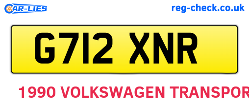 G712XNR are the vehicle registration plates.