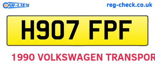 H907FPF are the vehicle registration plates.