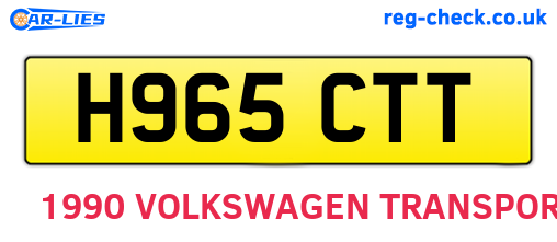 H965CTT are the vehicle registration plates.