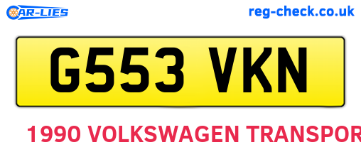 G553VKN are the vehicle registration plates.