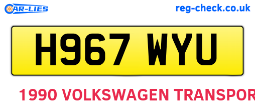 H967WYU are the vehicle registration plates.
