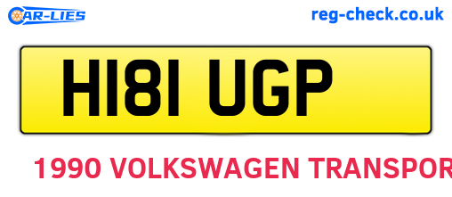 H181UGP are the vehicle registration plates.