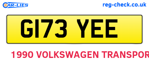 G173YEE are the vehicle registration plates.