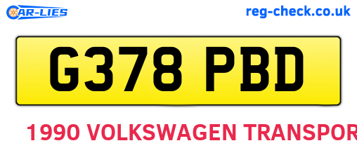 G378PBD are the vehicle registration plates.