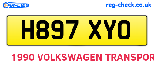 H897XYO are the vehicle registration plates.