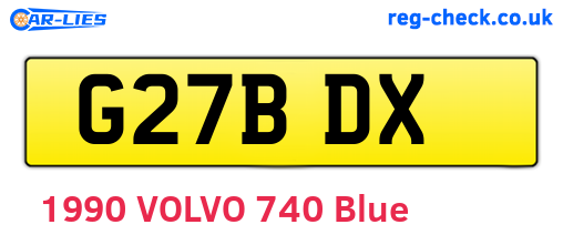 G27BDX are the vehicle registration plates.