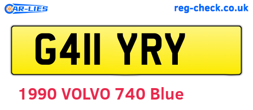 G411YRY are the vehicle registration plates.