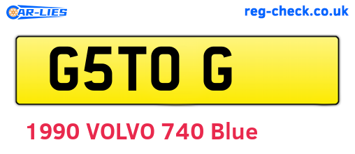 G5TOG are the vehicle registration plates.