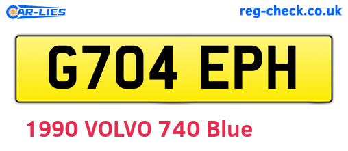 G704EPH are the vehicle registration plates.