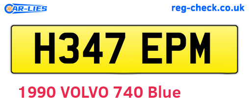 H347EPM are the vehicle registration plates.