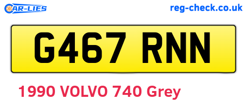 G467RNN are the vehicle registration plates.