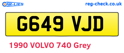 G649VJD are the vehicle registration plates.