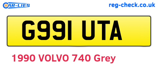 G991UTA are the vehicle registration plates.