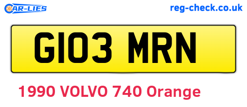 G103MRN are the vehicle registration plates.
