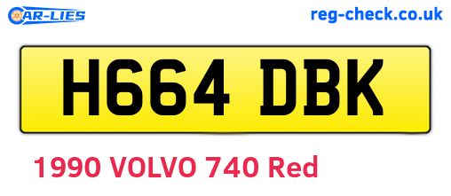 H664DBK are the vehicle registration plates.
