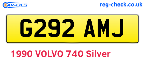 G292AMJ are the vehicle registration plates.