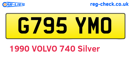 G795YMO are the vehicle registration plates.