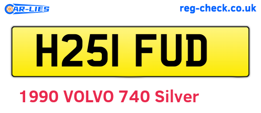 H251FUD are the vehicle registration plates.