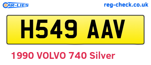 H549AAV are the vehicle registration plates.