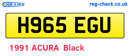 H965EGU are the vehicle registration plates.