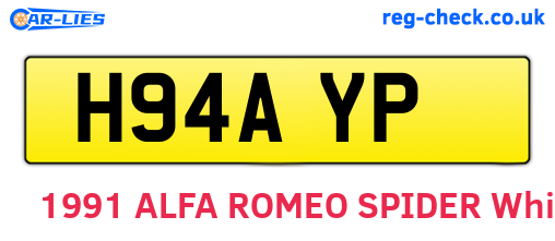 H94AYP are the vehicle registration plates.