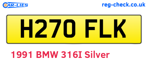 H270FLK are the vehicle registration plates.